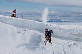 sled snowmobile iceland polaris